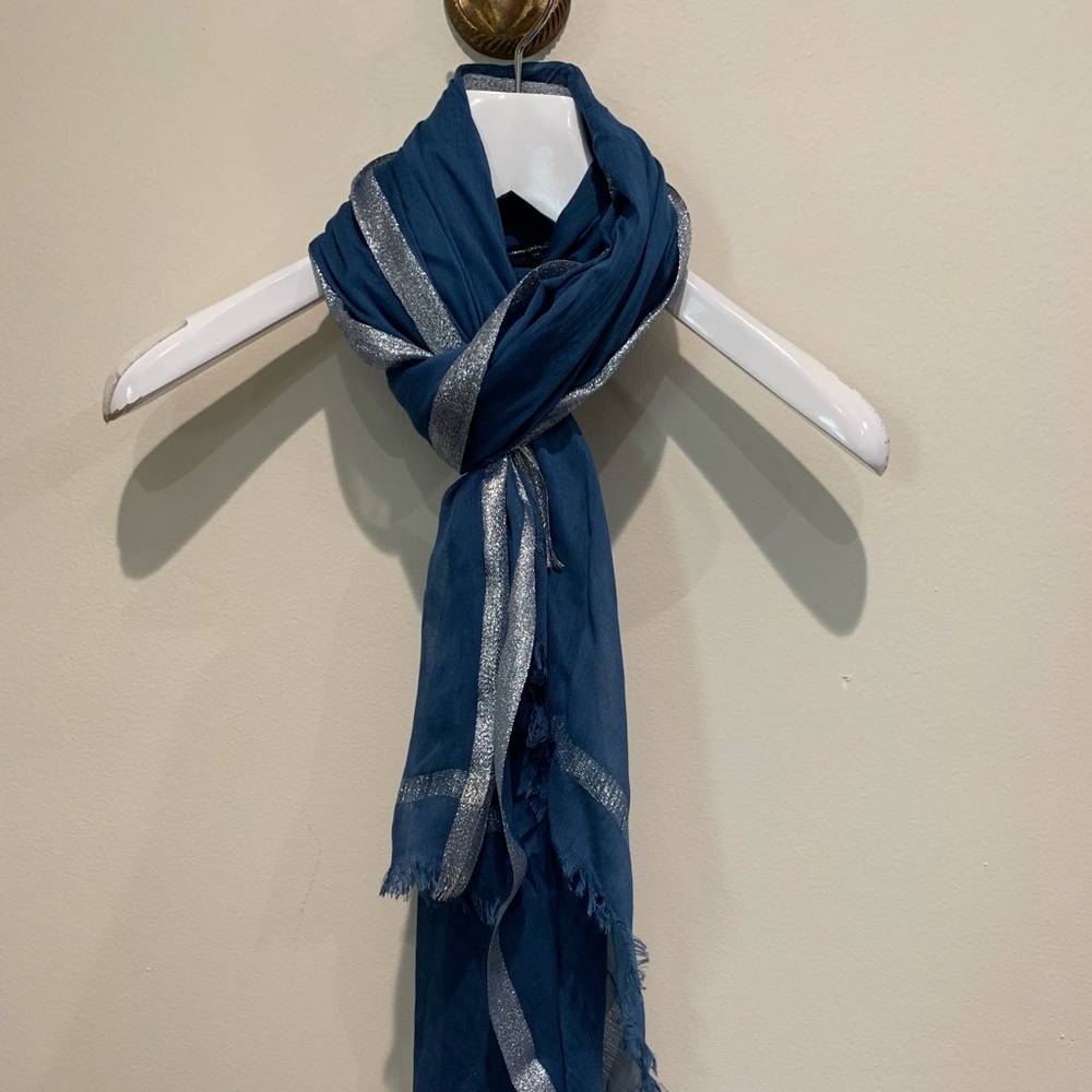 NWT Navy & Silver Scarf / Wrap